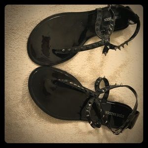 Rubber sandals w/ sharp spikes & ankle straps